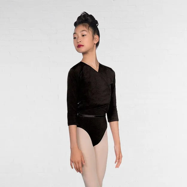 Cross over cotton/poly 3/4 length sleeve cardigan