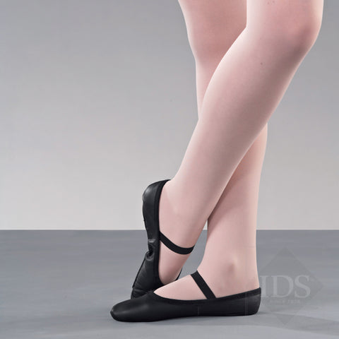 Black leather ballet shoes