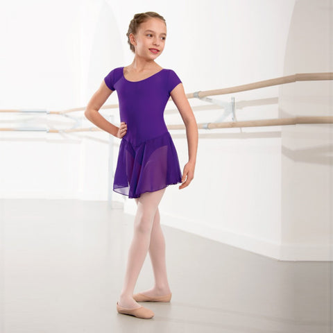 Purple Milly leotard with voile skirt